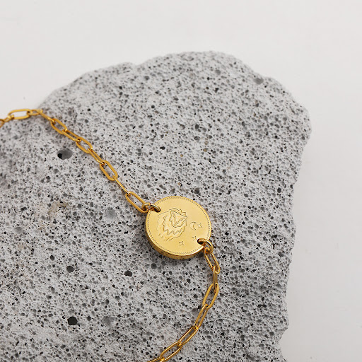 Title 33, Titanium Steel 18K Gold Round Plate Twelve Cons...