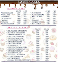 Layers Cakes Bakes & More menu 1