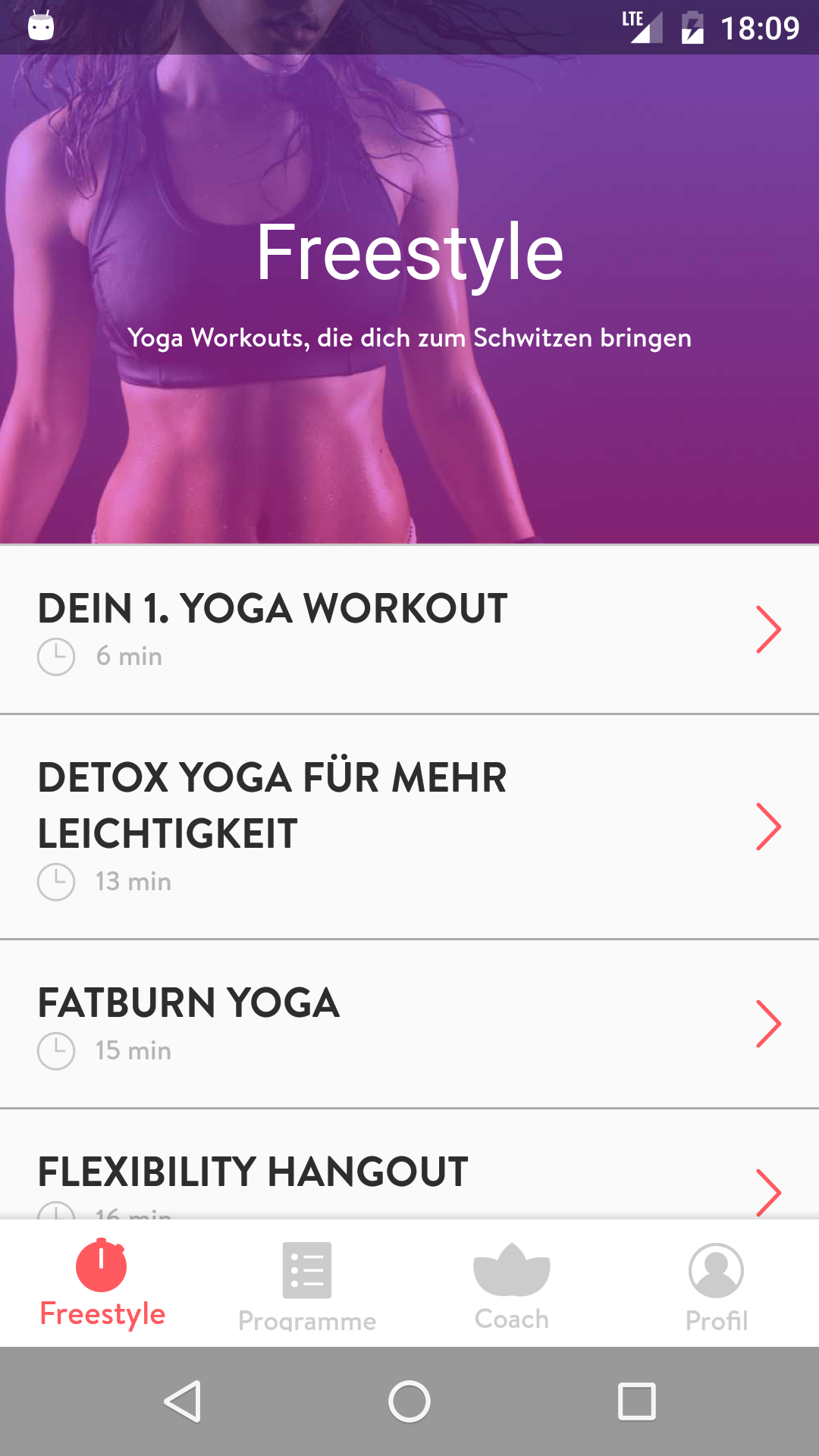 Android application Asana Rebel: Get in Shape screenshort