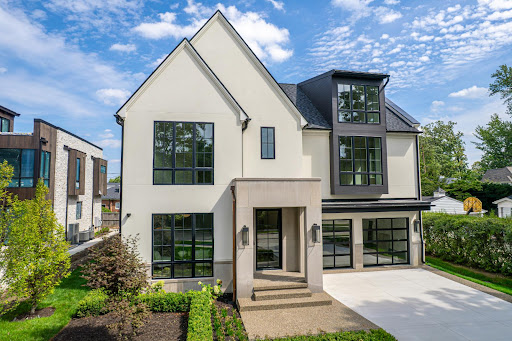 Buy this luxury property in Birmingham (United States) - Modern white house with glass garage doors