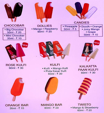 M.V.B. House Ice Cream Parlour & Snack menu 