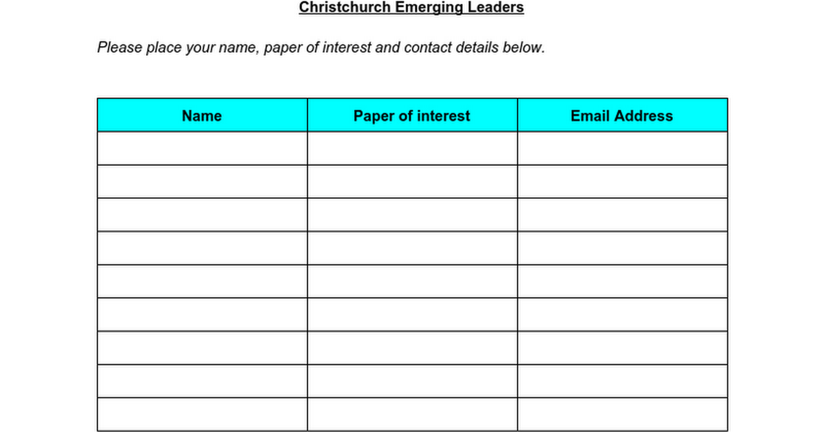 Christchurch Emerging Leaders