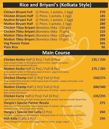 Hangla's menu 