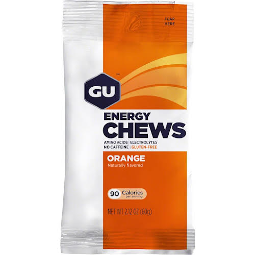 GU Energy Chews - Orange, Box of 12 Bags