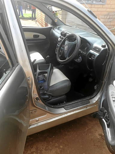 The car reported stolen had its centre console put on the driver's seat when the security guards arrived.