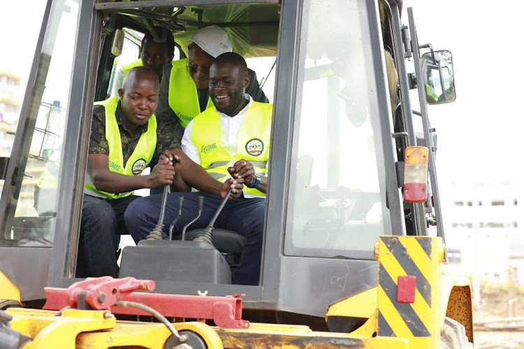 Nairobi Governor Sakaja Johnson at Njiru Primary school for “Dishi na County “kitchen construction groundbreaking ceremony on June 19, 2023