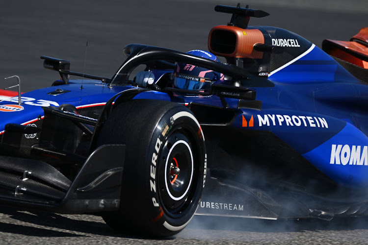 Williams had a difficult first day in Bahrain on Wednesday with Alex Albon, pictured, doing 40 laps and US team mate Logan Sargeant only 21 due to a fuel pump failure and driveshaft problem respectively.