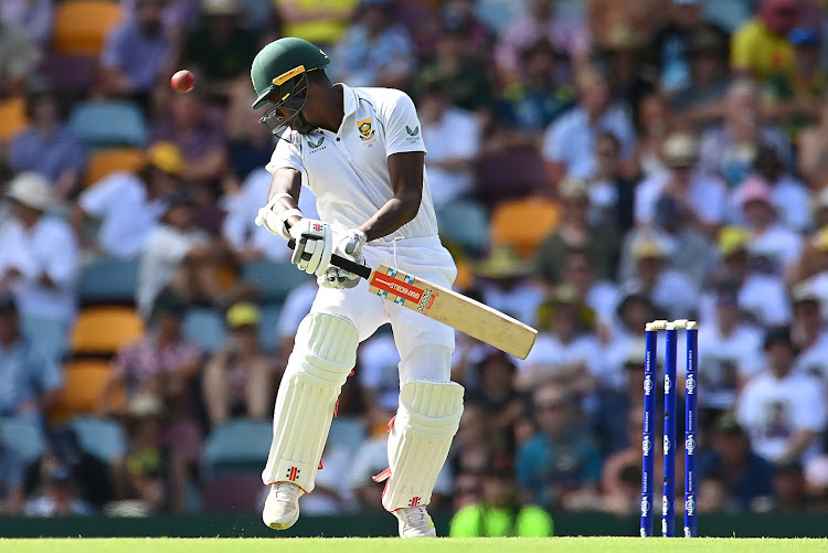 Kagiso Rabada evades a ball during day two of the Proteas' first Test defeat against Australia at The Gabba in Brisbane on December 18 2022.