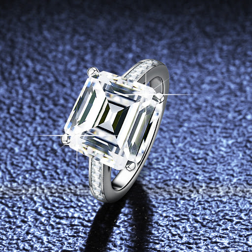 Title 5, 5 Carat S925 Silver Moissanite Ring for Women. ...