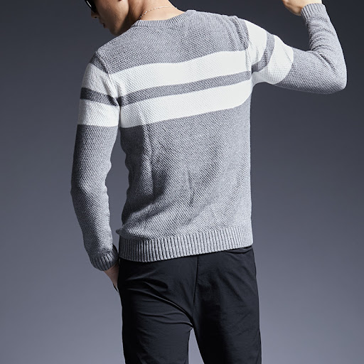 Title 1, Mens Sweater All-match Striped Sweater, a vers...
