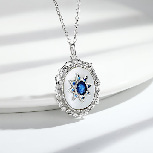Title 5, Versatile 925 Silver Girl Natural Sapphire Neck...