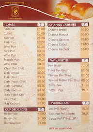 Ganga Sweets menu 1