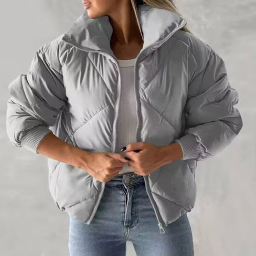 Title 3, Womens Long Sleeve Zipper Winter Quilted Short...