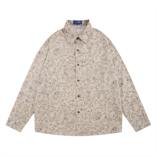 Title 7, Floral Shirt Mens Loose Casual Polo Collar Car...