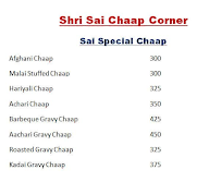 Shri Sai Chaap Corner menu 1