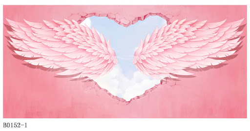 Title 2, Pink Angel Wings Photo Wallpaper for Nail Shops...