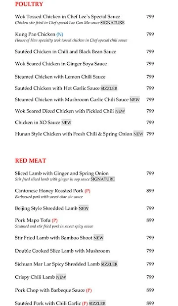 House of Han - Crowne Plaza Jaipur menu 