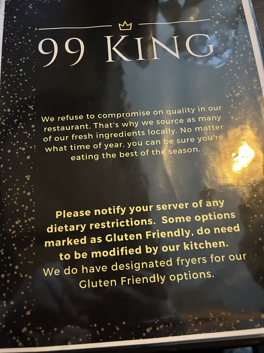 99 King Menu