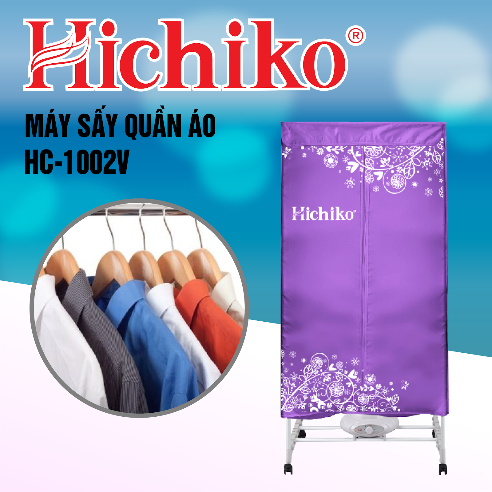 Máy sấy quần áo Hichiko HC-1002V (Tím) (Ảnh 1)