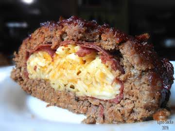 Mac & Cheese stuffed BBQ Meatloaf