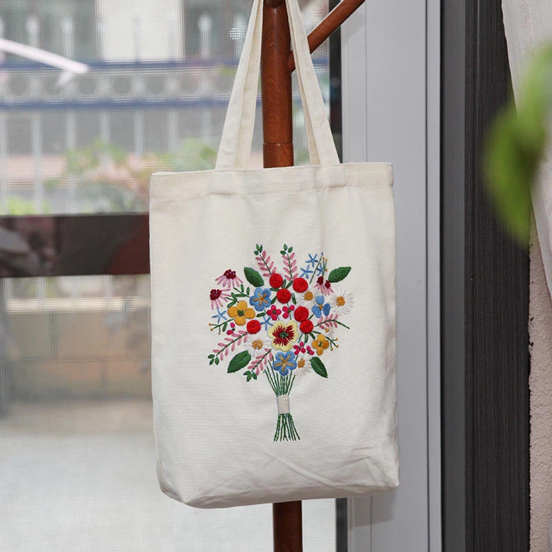 Title 7, Kit Materiale Fai Da Te Ricamo Borsa in Tela Pe...