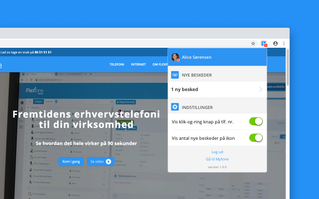 Myfone Chrome udvidelse Preview image 2