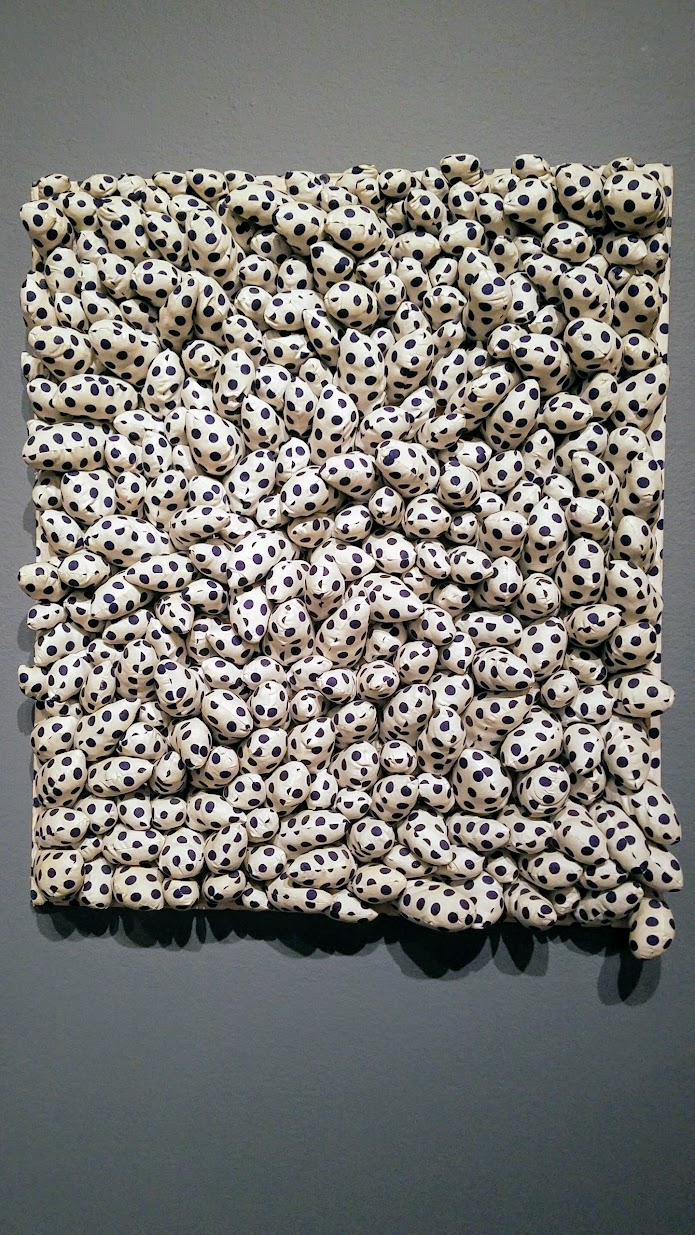 Yayoi Kusuma, Blue Spots, 1965 Stuffed cotton, kapok, and wood