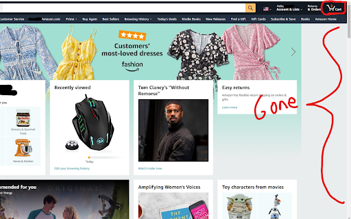 Hide Amazon™ Cart Sidebar