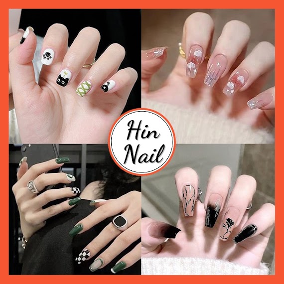 Móng Tay Giả Kèm Keo Dán Hộp 24 Móng Giả Hin Nail