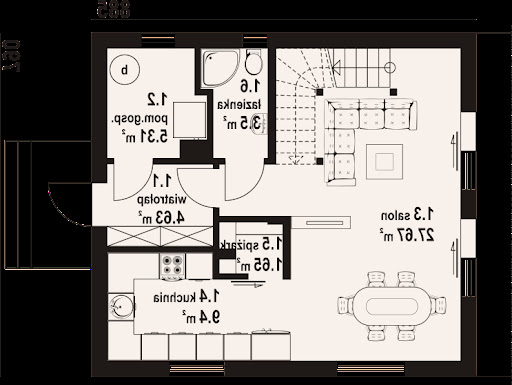 Gryfice bb 70 dws - Rzut parteru