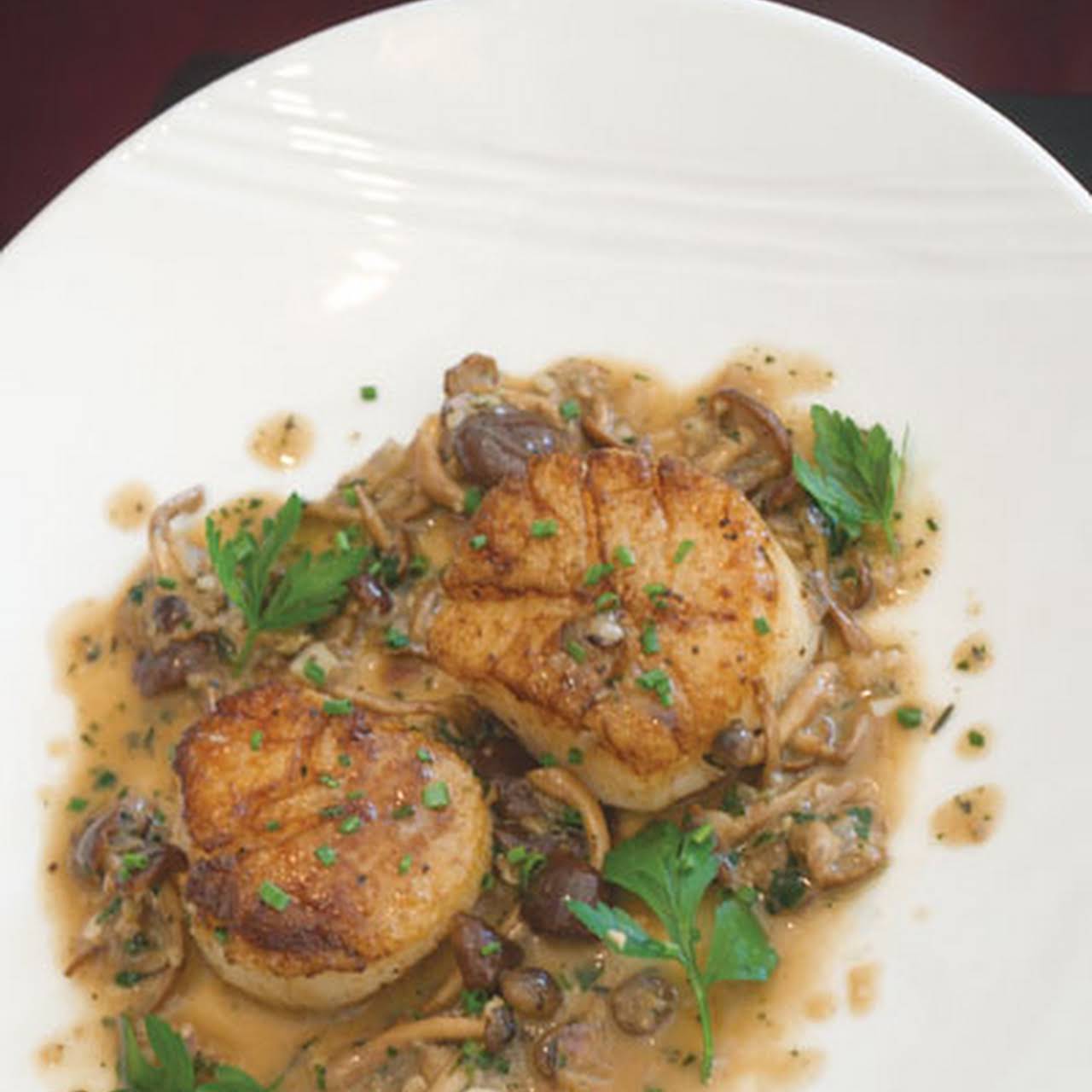 Seared Scallops  in the same way as Mushroom Pan Sauce