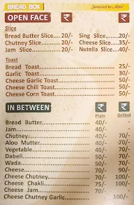 Bread Box menu 1