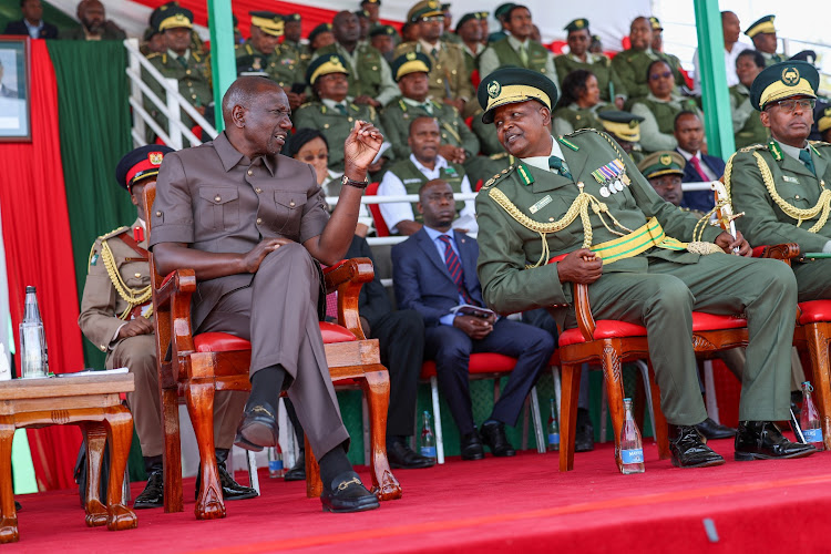 President William Ruto during the pass-out parade of forest rangers in Gilgil, Nakuru County on October 11, 2023.