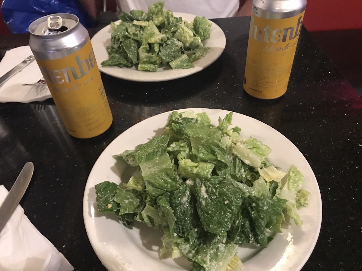 Cesar salad with glutenberg beer from the liquor store next door!