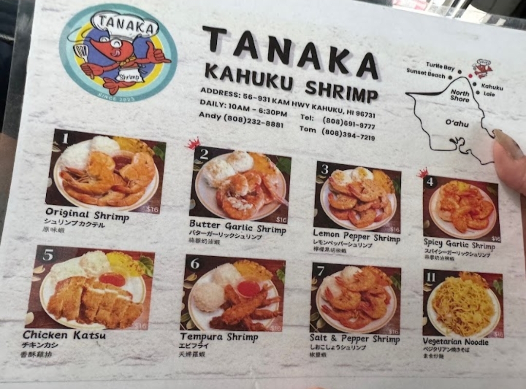 Gluten-Free at Tanaka Kahuku Shrimp