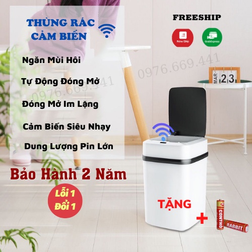 Thùng Rác Cảm Ứng Thông Minh Tự Động Đóng Mở Nắp Thùng Rác Thông Minh Cảm Biến Tiện Lợi Vệ Sinh An Toàn