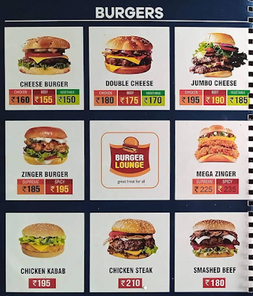 Burger Lounge menu 