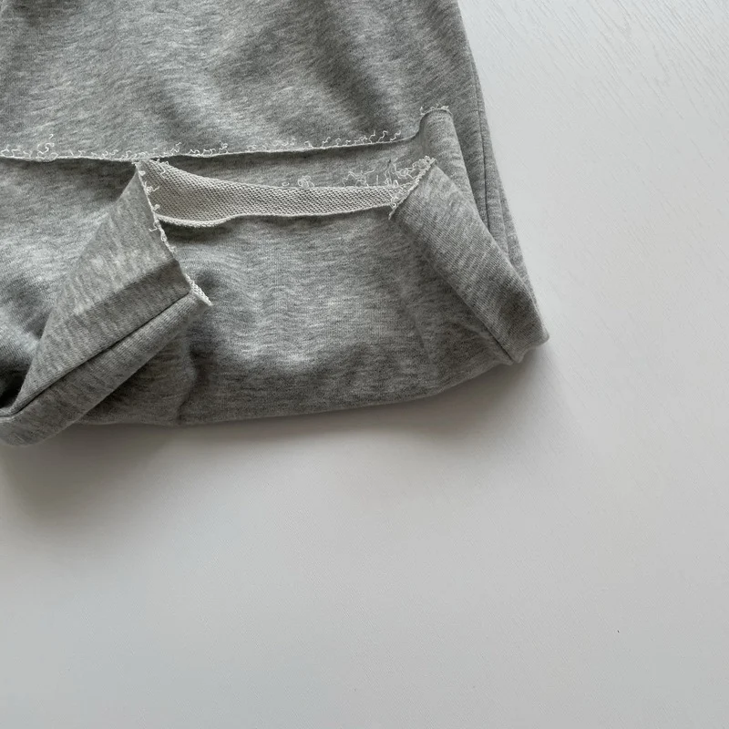 Title 15, Shorts folgados de linho vintage cinza verde co...