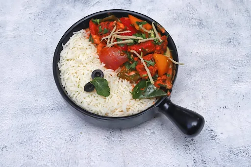 Kadhai Paneer With Steamed Rice