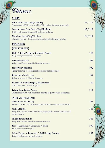 Peacock menu 