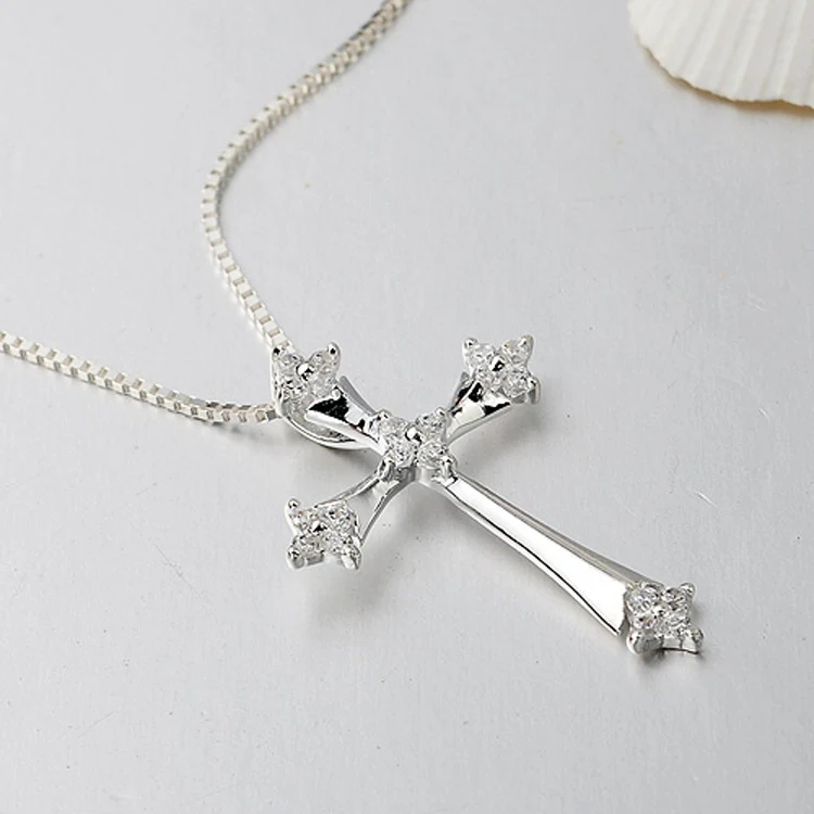 Title 1, Sterling zilveren kruis ketting voor dames, een...