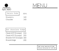 Heaven's Gelato menu 2