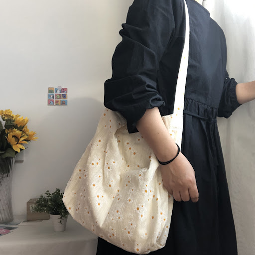 Title 4, Womens Canvas Shoulder Bag with Embossed Flora...