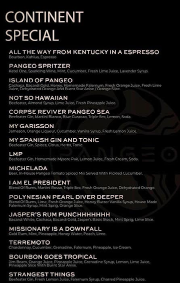 Pangeo menu 