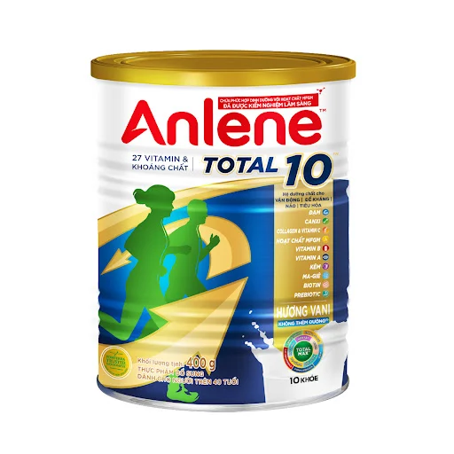 Sữa bột bổ sung dinh dưỡng Anlene Total10 Vanilla 400g