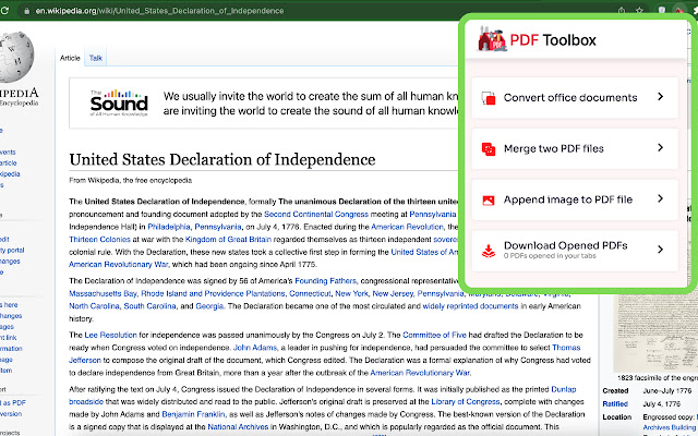 Free PDF Toolbox for Chrome