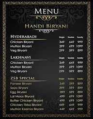 Zarra Si Biryani menu 1