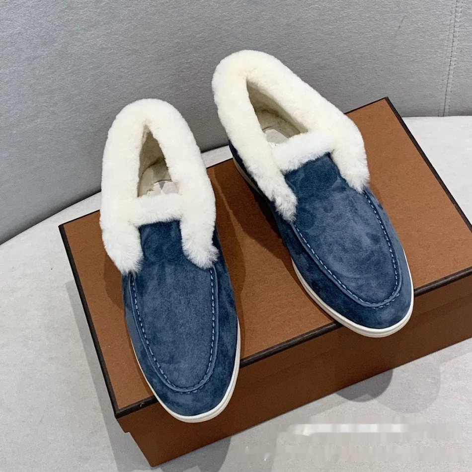 Botas curtas de couro de neve de lã Fleece forrado de manutenção acolchoada