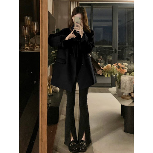Title 6, Retro Small Loose Thick Woolen Coat for Women, ...