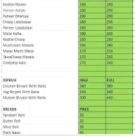 Tandoori Handi menu 1